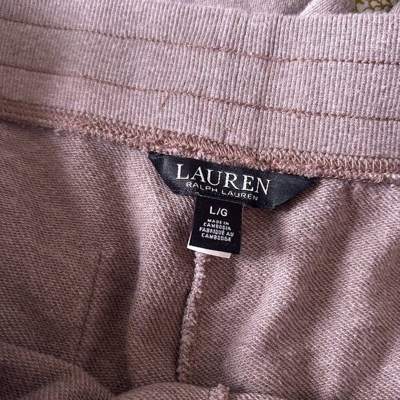 Lauren Ralph Lauren Taupe Cable Knit Side Stripe Womens Track Pants/Joggers L - Picture 3 of 9